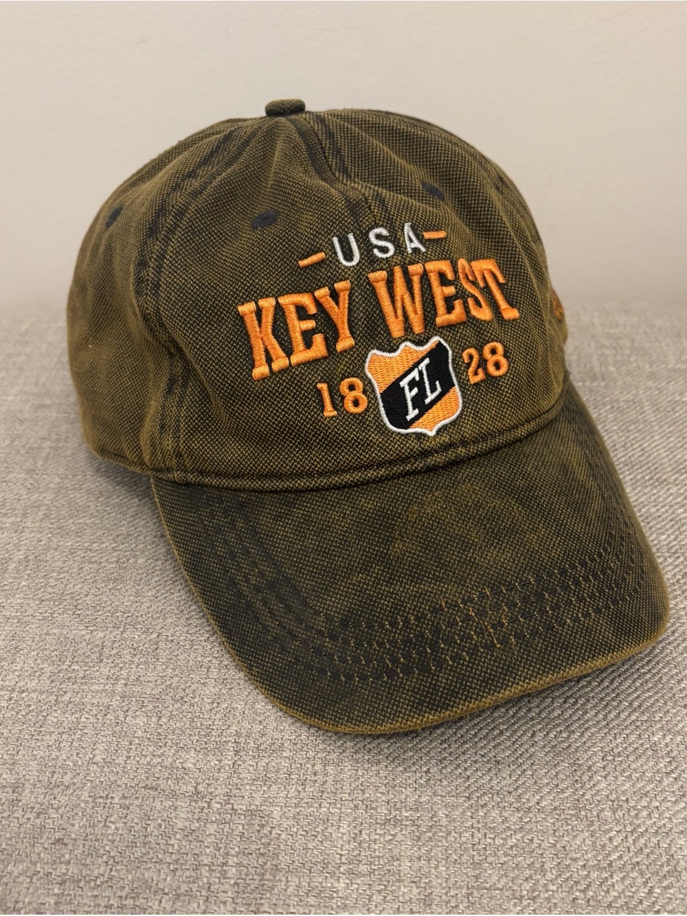 Essential Caps Key West Men’s Baseball Cap/Hat One Size Adjustable Olive Brown